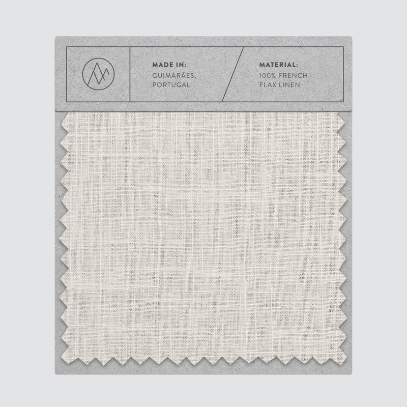 Swatch card of linen fabric in solid sand color,solid-sand