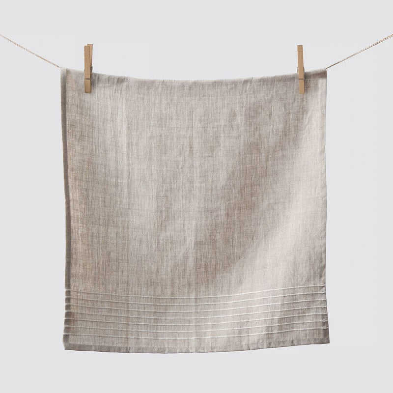 Napkin hanging from clothespin, flax