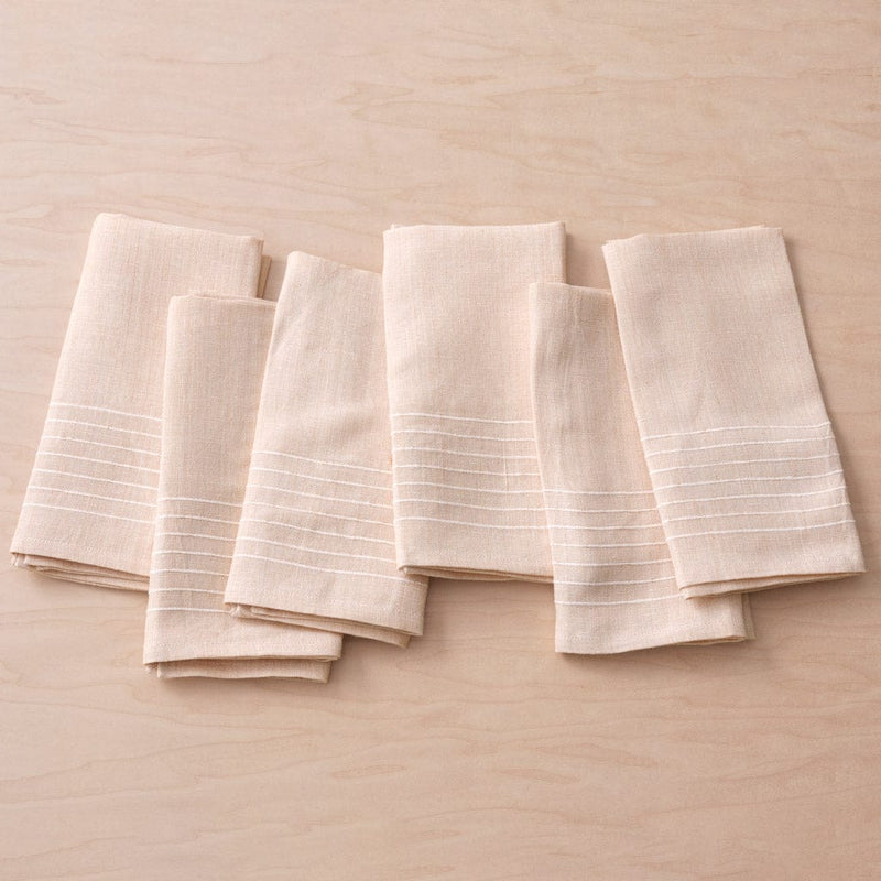 Six linen napkins, rose