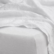 Detail of White Linen Sheet Set from The Citizenry, white