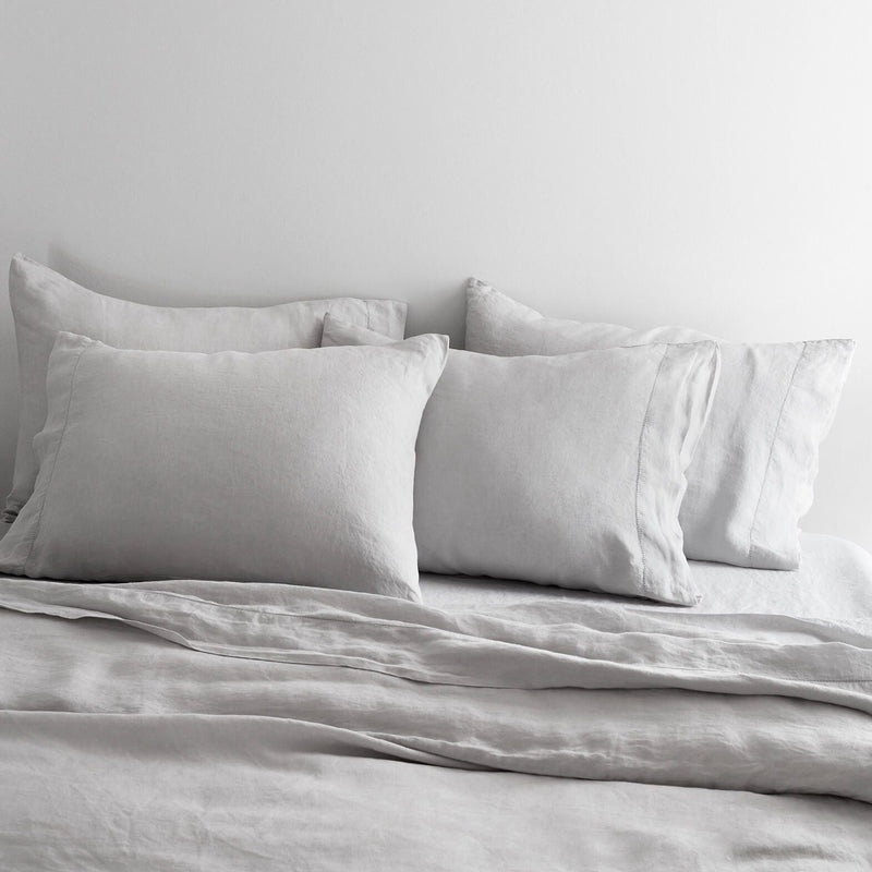 Linen Bed Set in Light Grey from The Citizenry, light-grey