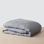 Indigo chambray duvet cover folded