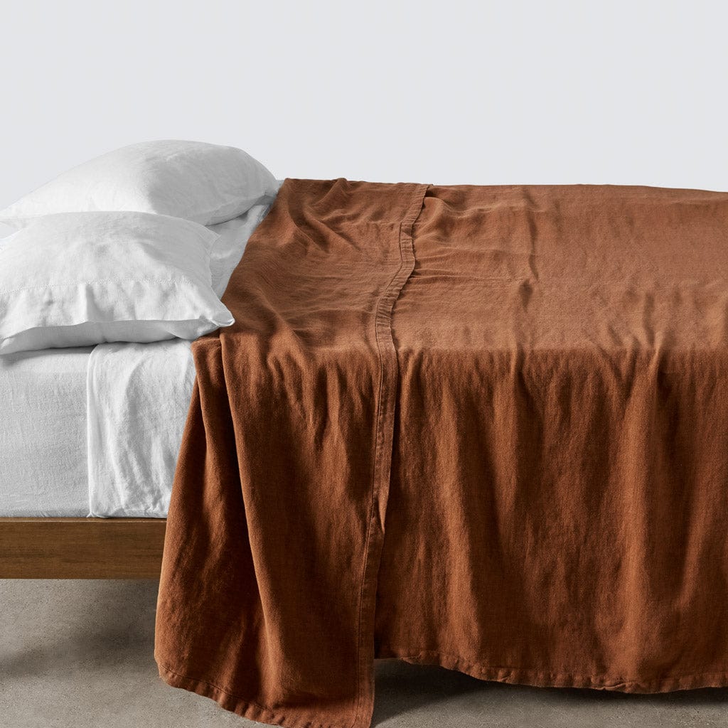 Stonewashed Linen Bed Cover - Thumbnail 5