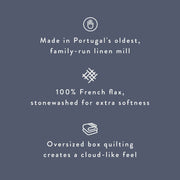 Crafted from French flax and stonewashed for extra softness, slate-blue