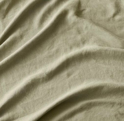 Close up of sage linen sheet,sage