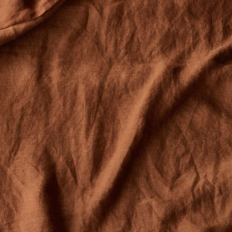Close up of sienna linen sheet,sienna