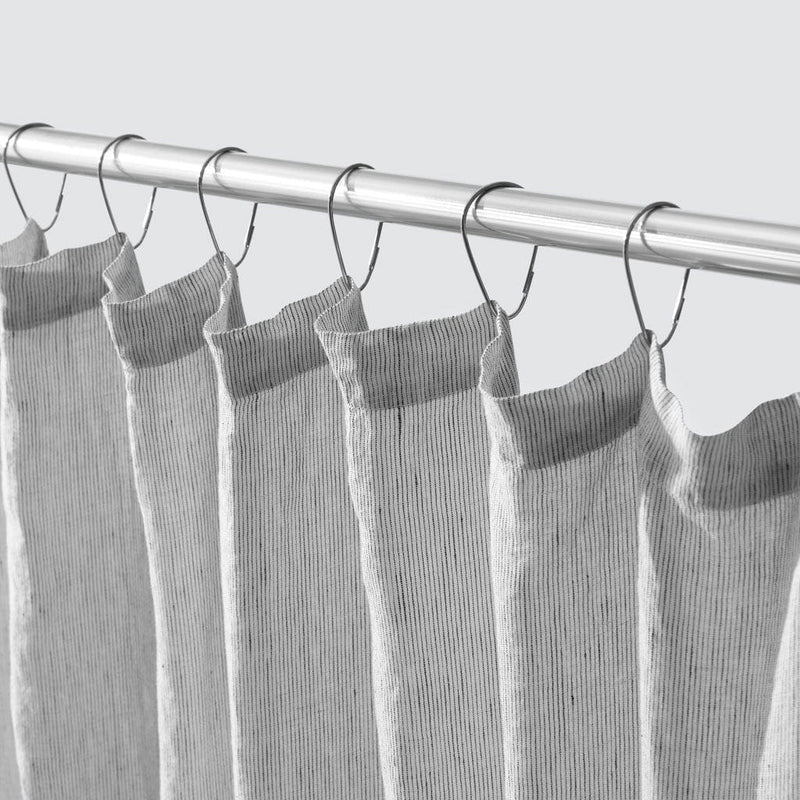 Shower curtain hooks, graphite-thin-stripe