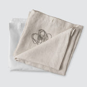 Shower curtain and hook set, sand-thin-stripe