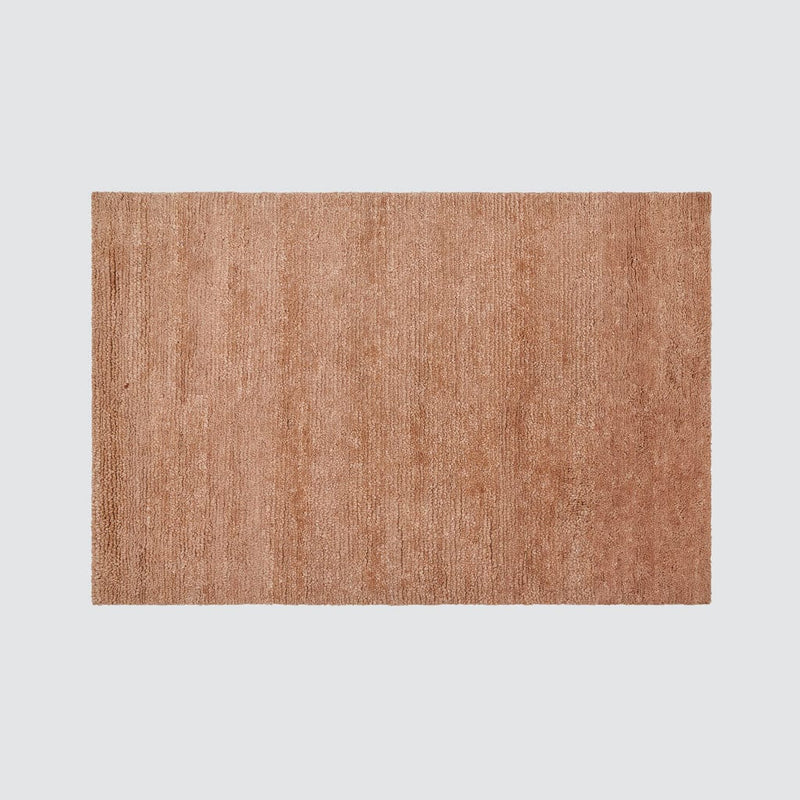 Overhead of suhana blush wool rug in multiple sizes, rose-clay