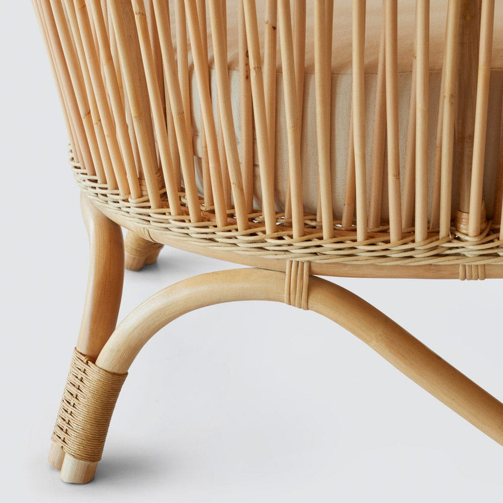 Detail of rattan chair legs