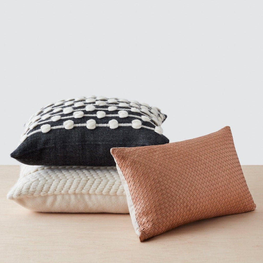 Stack of Three Textured Pillows