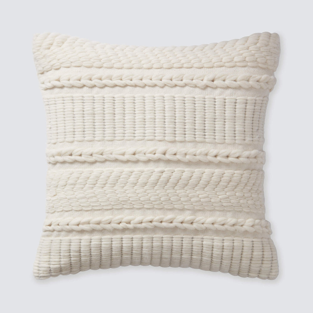 Handwoven Wool Pillow in Cream