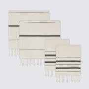 Overhead of towel set, ivory