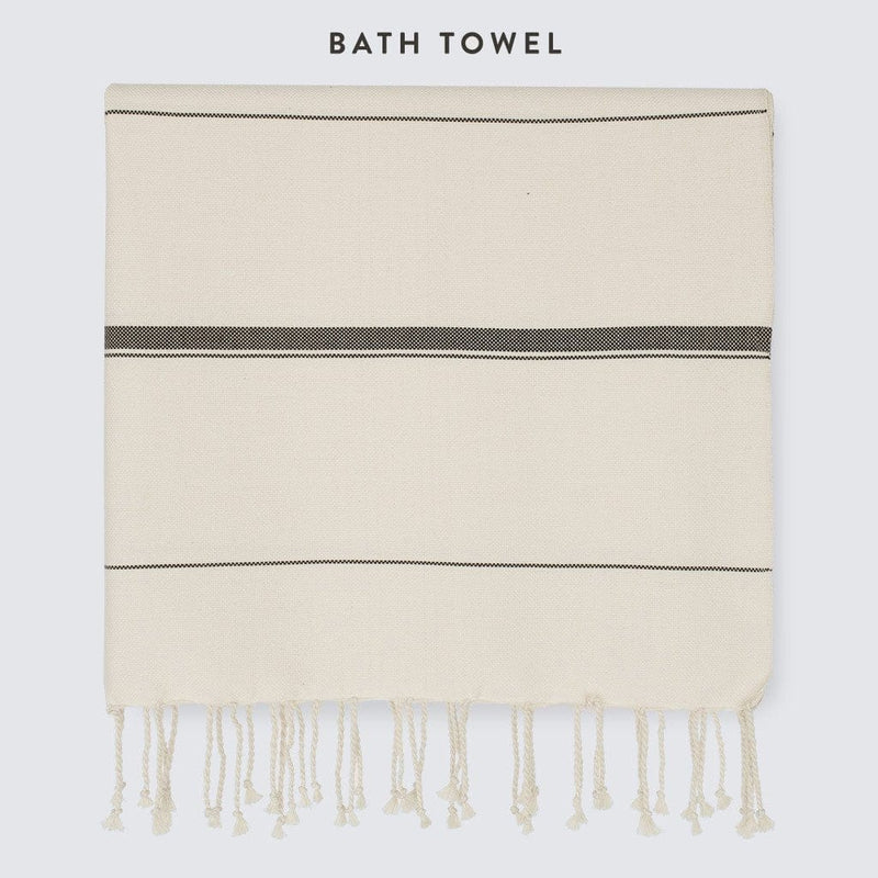 Overhead of bath towel, ivory