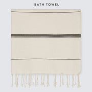 Overhead of bath towel, ivory