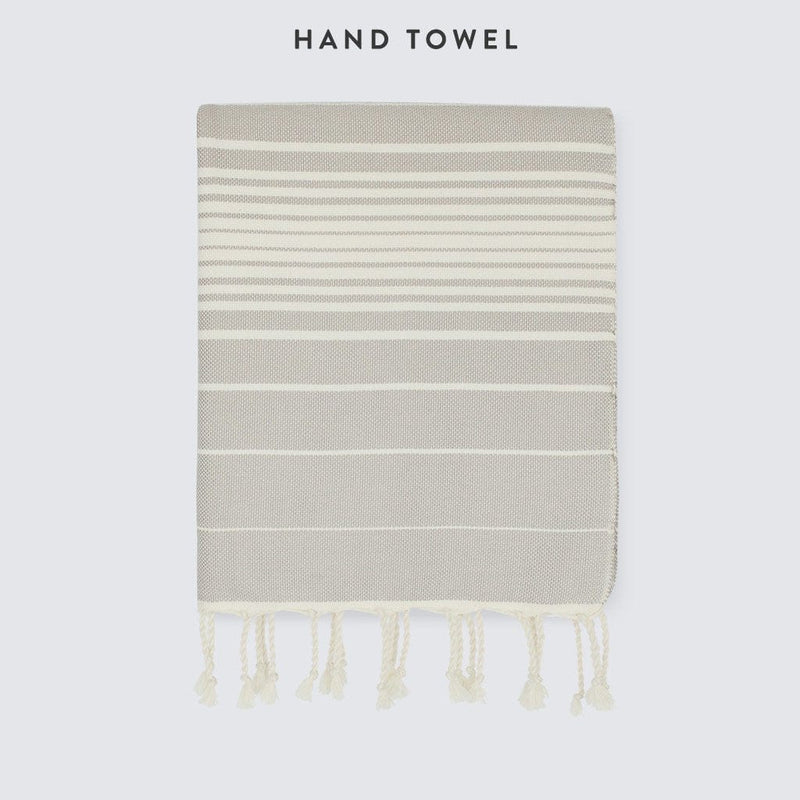 Overhead of hand towel, stone-grey