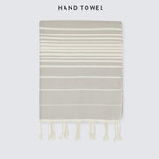 Overhead of hand towel, stone-grey