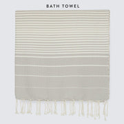 Overhead of bath towel, stone-grey