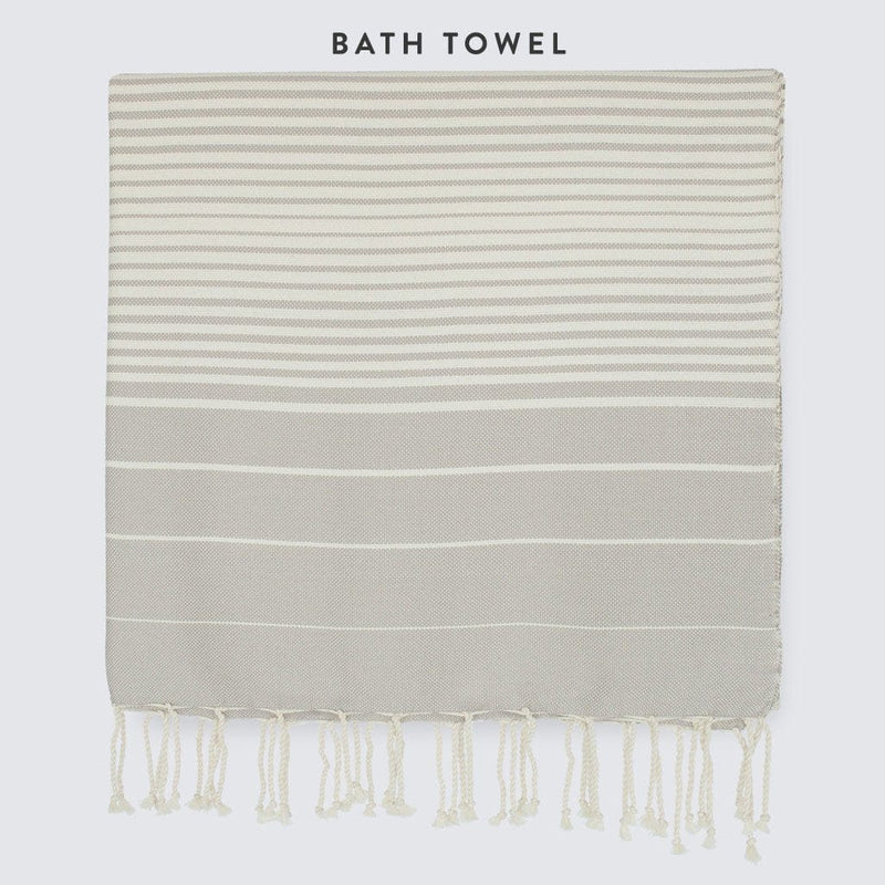 Overhead of bath towel, stone-grey
