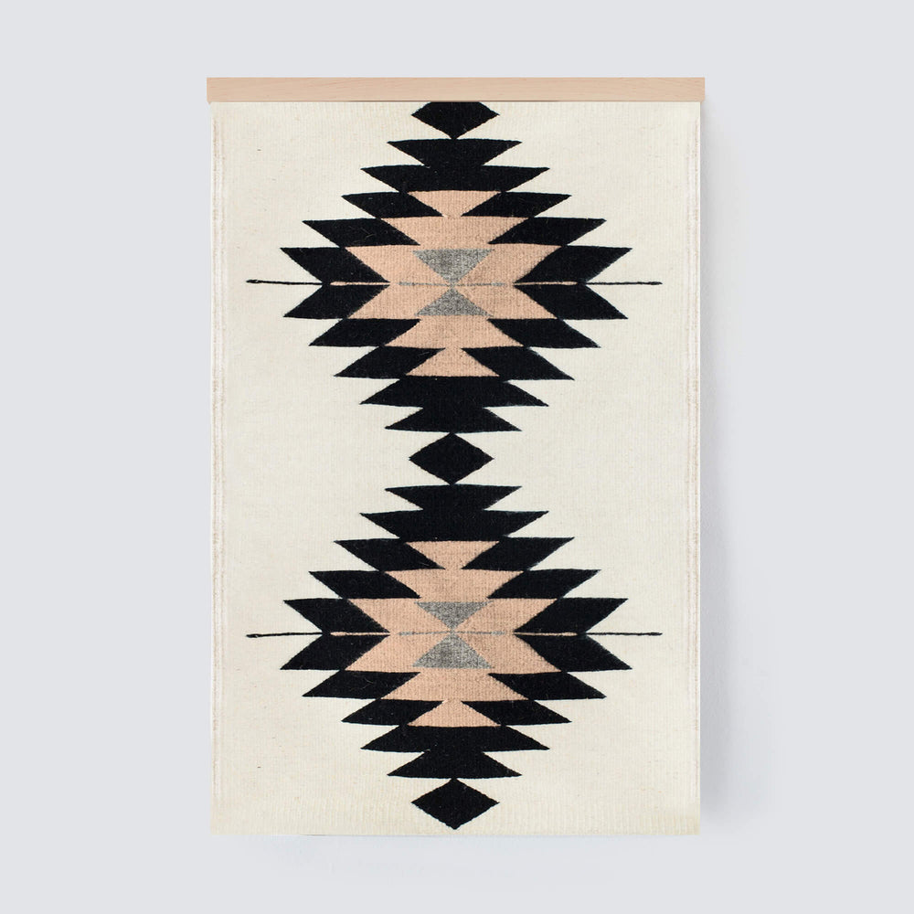 Modern Wall Hanging featuring Zapotec Aztec Design in Blush