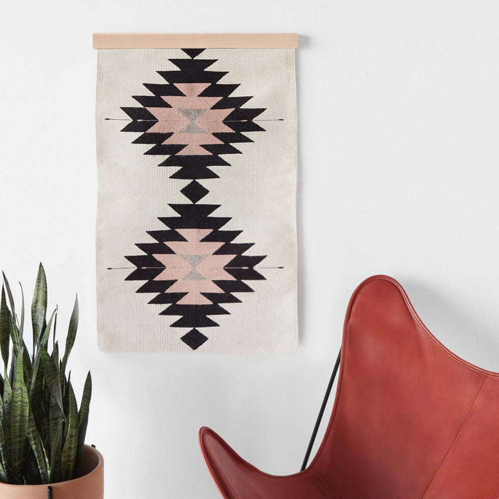 Aztec Wall Hanging Styled with Leather Butterfly Chair
