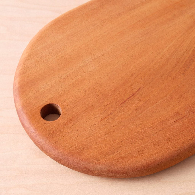 Corner of mahogany wood cutting board, mahogany