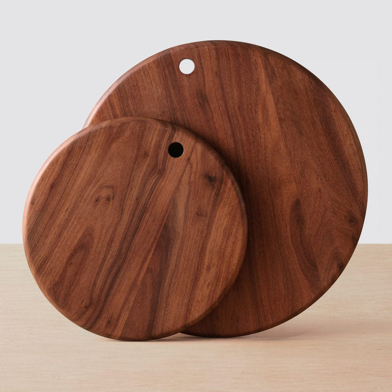 Set of 2 round wooden charcuterie boards, granadillo