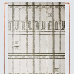 Tiya geometric area rug in olive and cream, olive