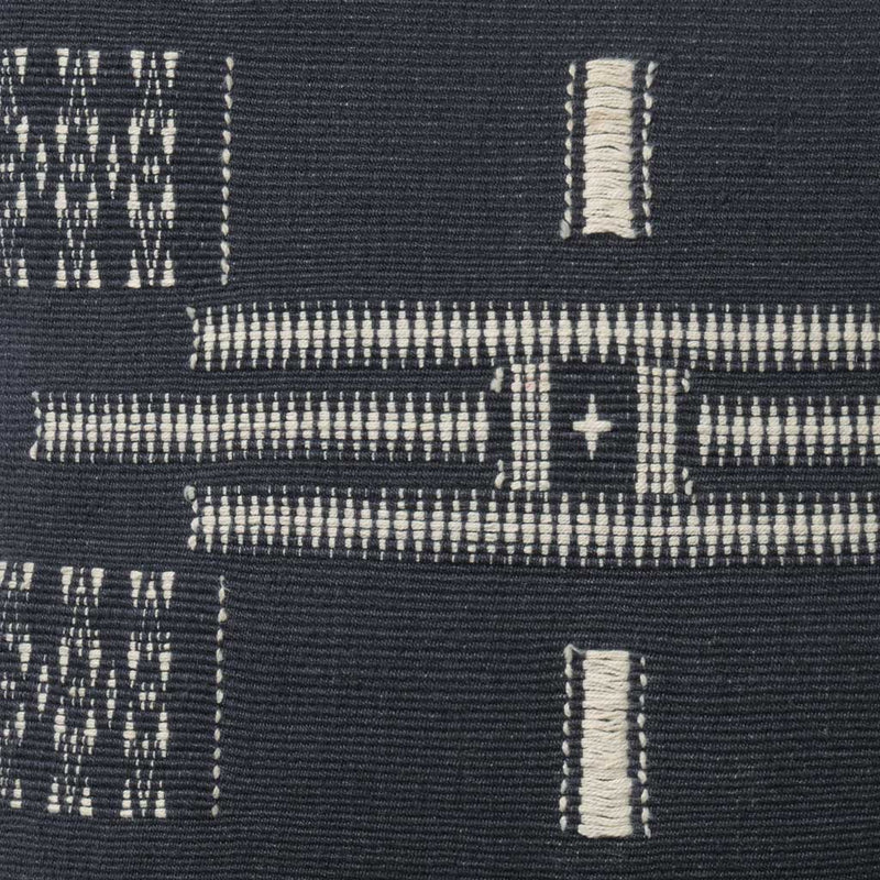 Closeup detail of embroidery, indigo