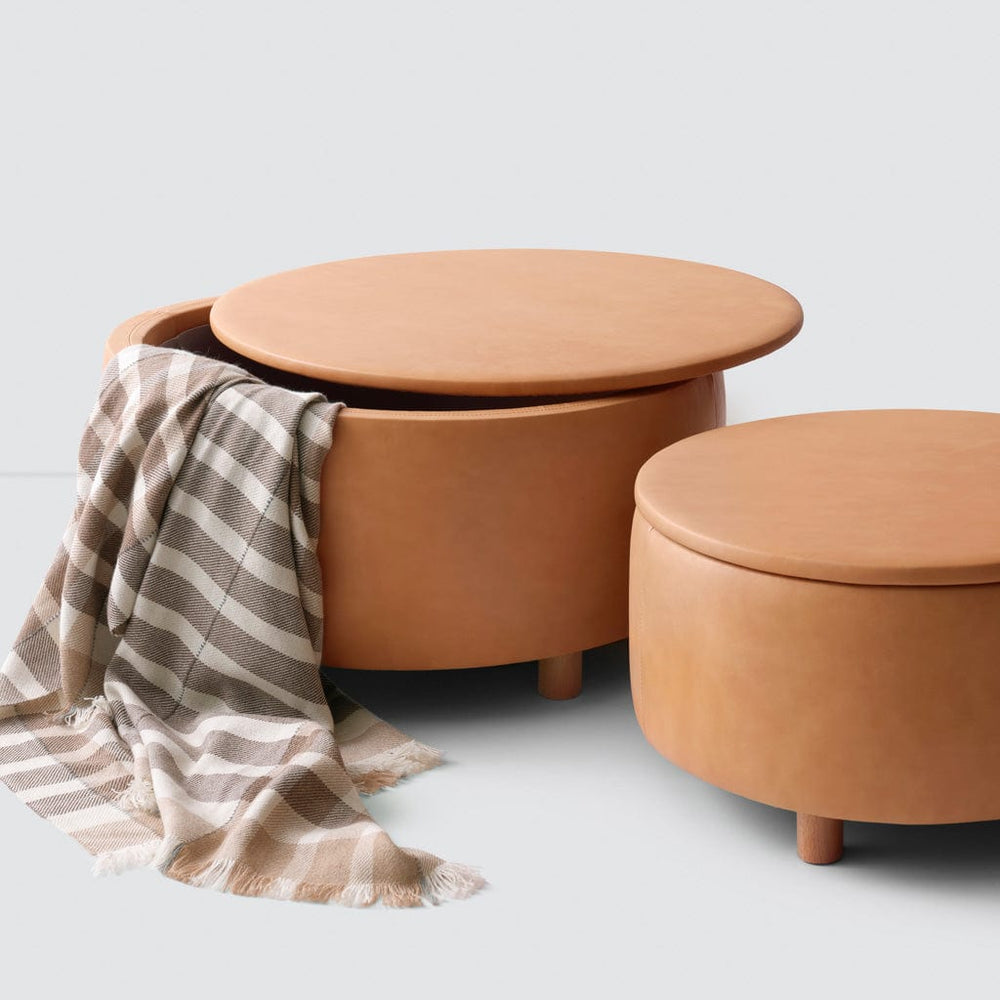 Large Leather Ottomans Poufs Ethically-Crafted Leather