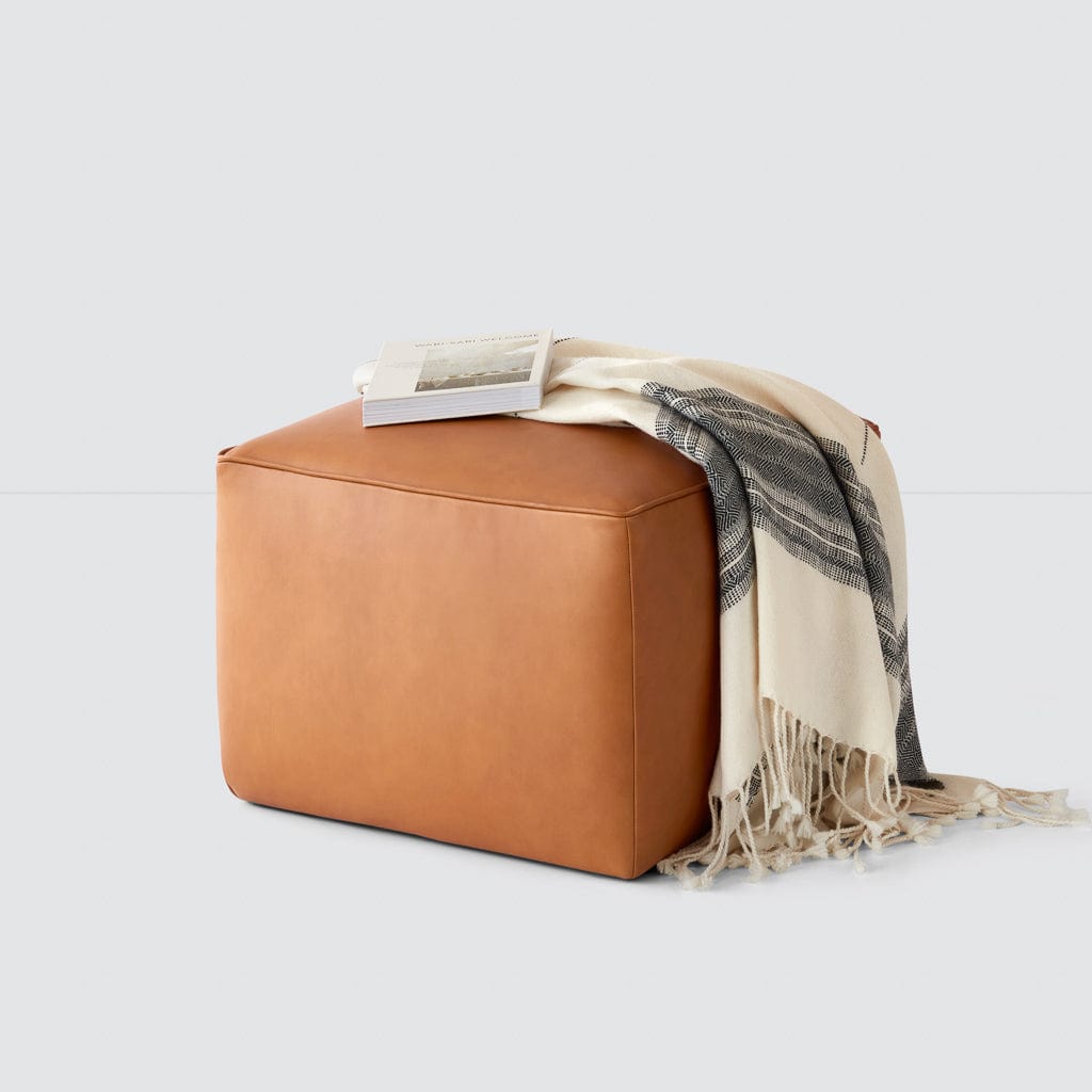 The Citizenry Torres Square Leather Ottoman - Thumbnail 4
