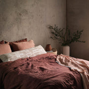 blockprint pillow on bed