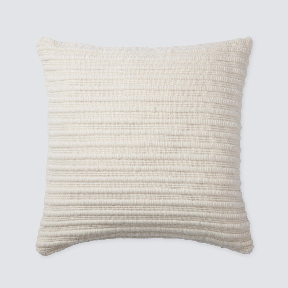 Hand-Braided Wool Pillow in a Rich Cream Hue