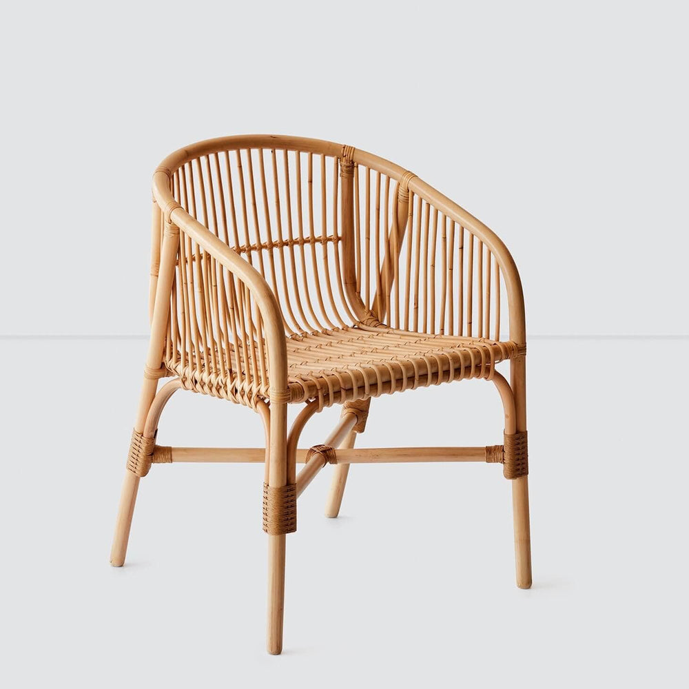 Angle of rattan dining chair