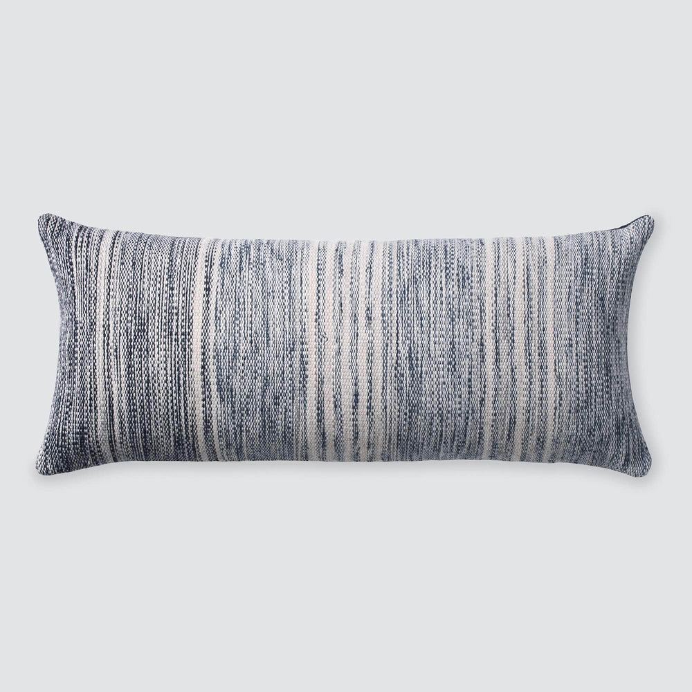 Striped Boho Blue Lumbar Pillow